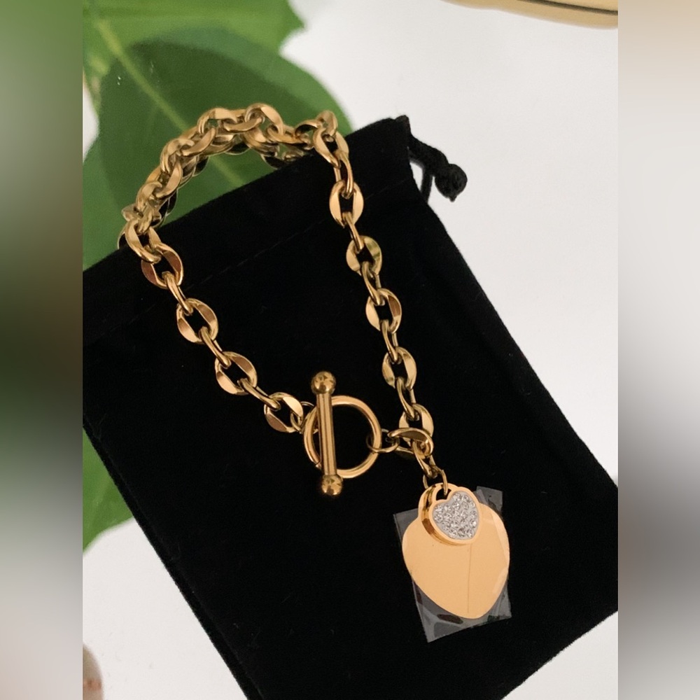 18K gold plated pendant bracelet